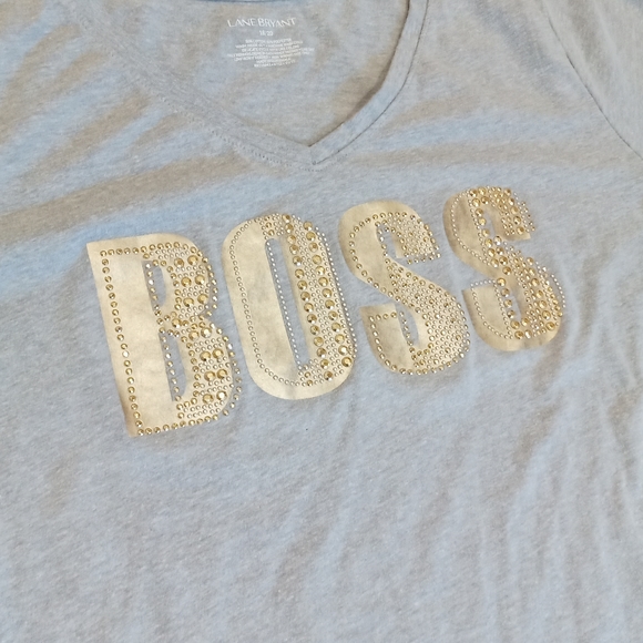 Lane Bryant Gray "Boss" T-Shirt, 18/20 - Picture 2 of 5
